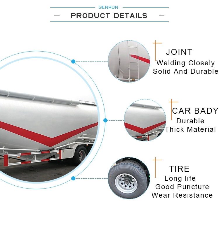 36m3 Bulk Cement Trailer Hydrated Lime Bulk Cement Semi Trailer