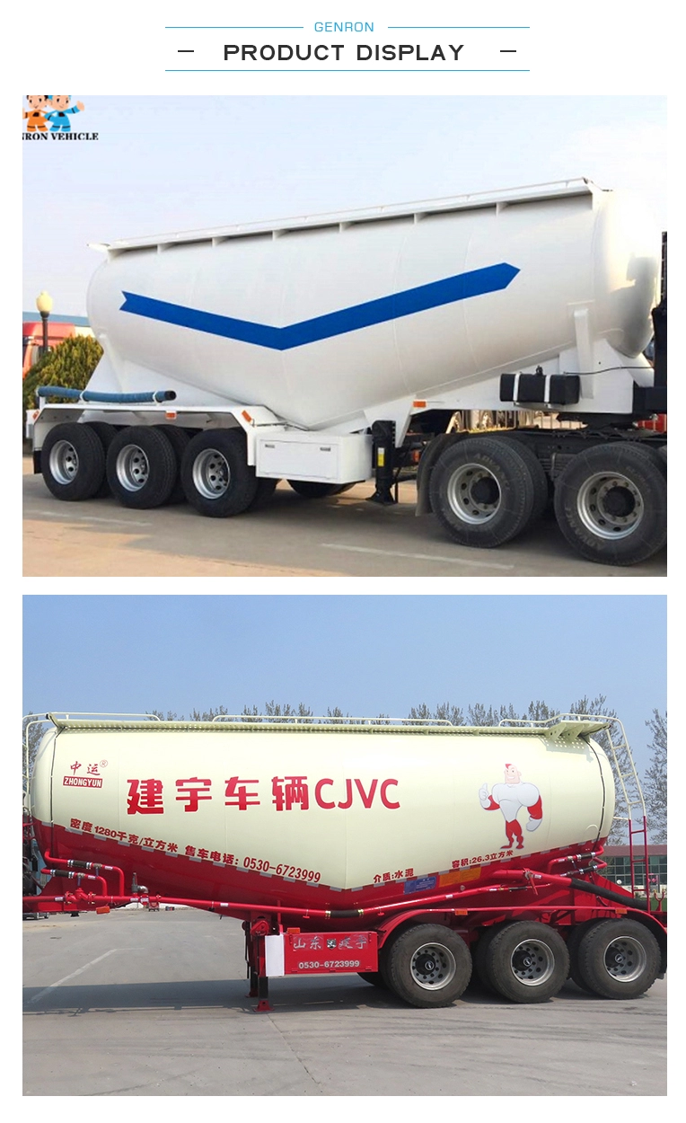 36m3 Bulk Cement Trailer Hydrated Lime Bulk Cement Semi Trailer