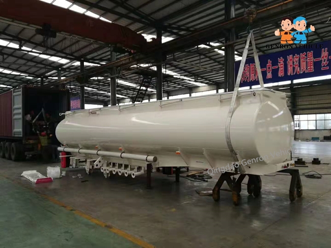 Tri Axles Aluminium Crude Oil 35CBM 35000L Semi Tanker Trailer 12