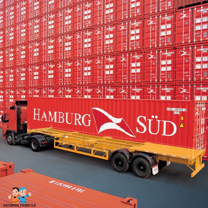 2 Axles Container Transport Semi Trailer