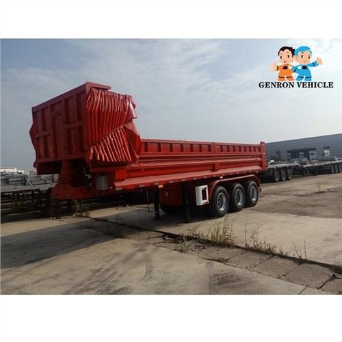 3 Axles With Tarpaulin Rear Dumping Semi Trailer