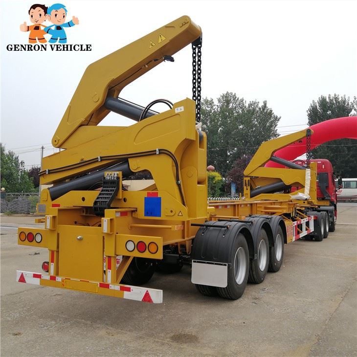 Genron 37 Tons Remote Moving 20 Feet And 40 Feet Port Container Side Lifter Loader Trombone Chassis
