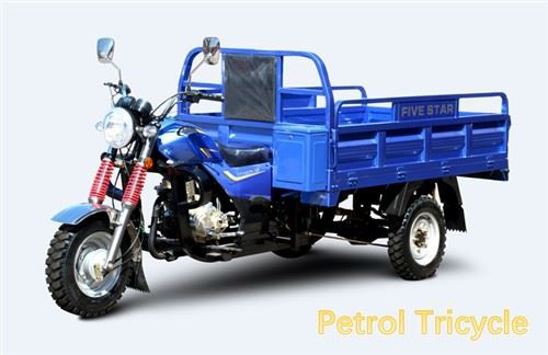 200CC Displacement Petrol Motor Three Wheeler 1 Ton Capacity