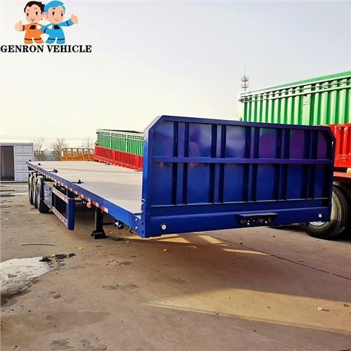 Container And Cargo Carrier Flatbed With 3 Axles Air Suspension